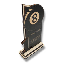 Load image into Gallery viewer, Trophy Award - CUSTOM - Billiards Pool - 1st 2nd 3rd Place - 9x5 Inches