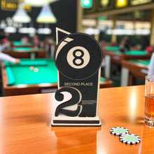 Load image into Gallery viewer, Trophy Award - CUSTOM - Billiards Pool - 1st 2nd 3rd Place - 9x5 Inches