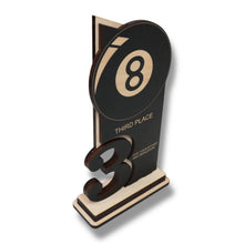 Load image into Gallery viewer, Trophy Award - CUSTOM - Billiards Pool - 1st 2nd 3rd Place - 9x5 Inches