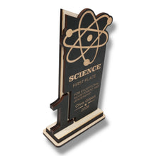 Load image into Gallery viewer, Trophy Award - PERSONALIZED - Science - 1st 2nd 3rd Place - 9x5 Inches