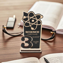 Load image into Gallery viewer, Trophy Award - PERSONALIZED - Science - 1st 2nd 3rd Place - 9x5 Inches