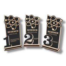 Load image into Gallery viewer, Trophy Award - CUSTOM - Science - 1st 2nd 3rd Place - 9x5 Inches