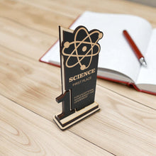 Load image into Gallery viewer, Trophy Award - CUSTOM - Science - 1st 2nd 3rd Place - 9x5 Inches