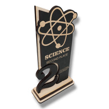 Load image into Gallery viewer, Trophy Award - CUSTOM - Science - 1st 2nd 3rd Place - 9x5 Inches