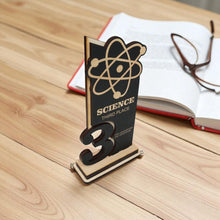 Load image into Gallery viewer, Trophy Award - CUSTOM - Science - 1st 2nd 3rd Place - 9x5 Inches