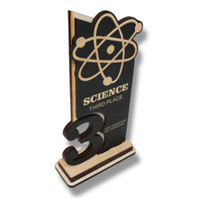 Load image into Gallery viewer, Trophy Award - CUSTOM - Science - 1st 2nd 3rd Place - 9x5 Inches