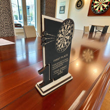 Load image into Gallery viewer, Trophy Award - PERSONALIZED - Darts - 1st 2nd 3rd Place - 9x5 Inches