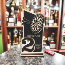 Load image into Gallery viewer, Trophy Award - PERSONALIZED - Darts - 1st 2nd 3rd Place - 9x5 Inches