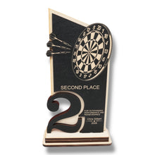 Load image into Gallery viewer, Trophy Award - PERSONALIZED - Darts - 1st 2nd 3rd Place - 9x5 Inches