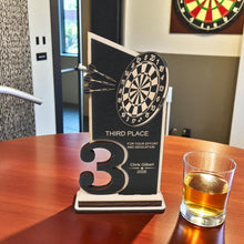 Load image into Gallery viewer, Trophy Award - PERSONALIZED - Darts - 1st 2nd 3rd Place - 9x5 Inches
