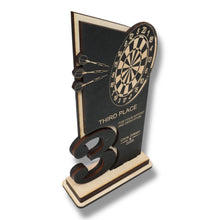 Load image into Gallery viewer, Trophy Award - PERSONALIZED - Darts - 1st 2nd 3rd Place - 9x5 Inches