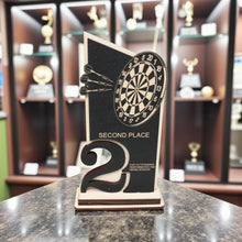 Load image into Gallery viewer, Trophy Award - CUSTOM - Darts - 1st 2nd 3rd Place - 9x5 Inches