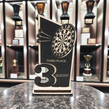 Load image into Gallery viewer, Trophy Award - CUSTOM - Darts - 1st 2nd 3rd Place - 9x5 Inches