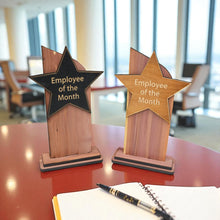 Load image into Gallery viewer, Trophy Award CEDAR  - CUSTOM - Employee of the Month - 9x5 Inches