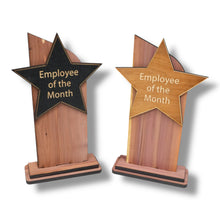 Load image into Gallery viewer, Trophy Award CEDAR  - CUSTOM - Employee of the Month - 9x5 Inches