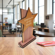 Load image into Gallery viewer, Trophy Award CEDAR  - CUSTOM - Employee of the Month - 9x5 Inches