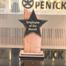 Load image into Gallery viewer, Trophy Award CEDAR  - CUSTOM - Employee of the Month - 9x5 Inches