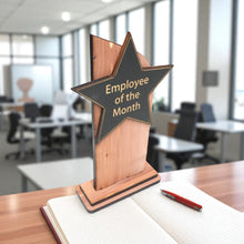 Load image into Gallery viewer, Trophy Award CEDAR  - CUSTOM - Employee of the Month - 9x5 Inches