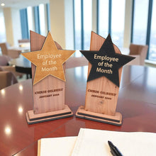 Load image into Gallery viewer, Trophy Award CEDAR  - PERSONALIZED - Employee of the Month - 9x5 Inches