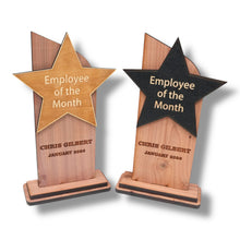 Load image into Gallery viewer, Trophy Award CEDAR  - PERSONALIZED - Employee of the Month - 9x5 Inches