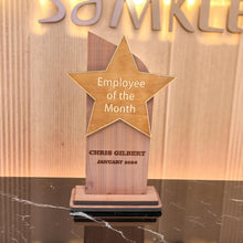 Load image into Gallery viewer, Trophy Award CEDAR  - PERSONALIZED - Employee of the Month - 9x5 Inches