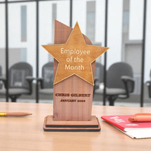 Load image into Gallery viewer, Trophy Award CEDAR  - PERSONALIZED - Employee of the Month - 9x5 Inches