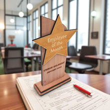 Load image into Gallery viewer, Trophy Award CEDAR  - PERSONALIZED - Employee of the Month - 9x5 Inches