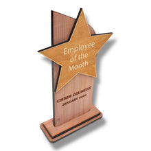 Load image into Gallery viewer, Trophy Award CEDAR  - PERSONALIZED - Employee of the Month - 9x5 Inches