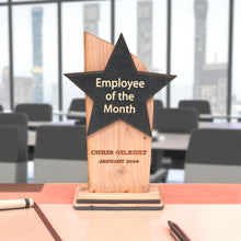 Load image into Gallery viewer, Trophy Award CEDAR  - PERSONALIZED - Employee of the Month - 9x5 Inches