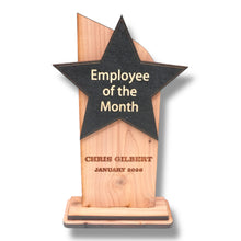 Load image into Gallery viewer, Trophy Award CEDAR  - PERSONALIZED - Employee of the Month - 9x5 Inches