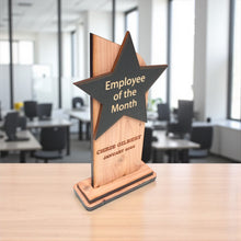 Load image into Gallery viewer, Trophy Award CEDAR  - PERSONALIZED - Employee of the Month - 9x5 Inches