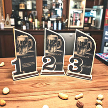 Load image into Gallery viewer, Trophy Award - CUSTOM - Beer - 1st 2nd 3rd Place - 9x5 Inches