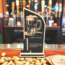 Load image into Gallery viewer, Trophy Award - CUSTOM - Beer - 1st 2nd 3rd Place - 9x5 Inches
