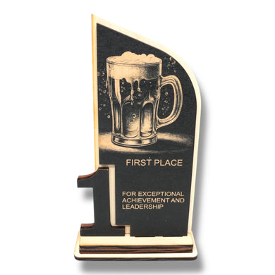 Trophy Award - CUSTOM - Beer - 1st 2nd 3rd Place - 9x5 Inches