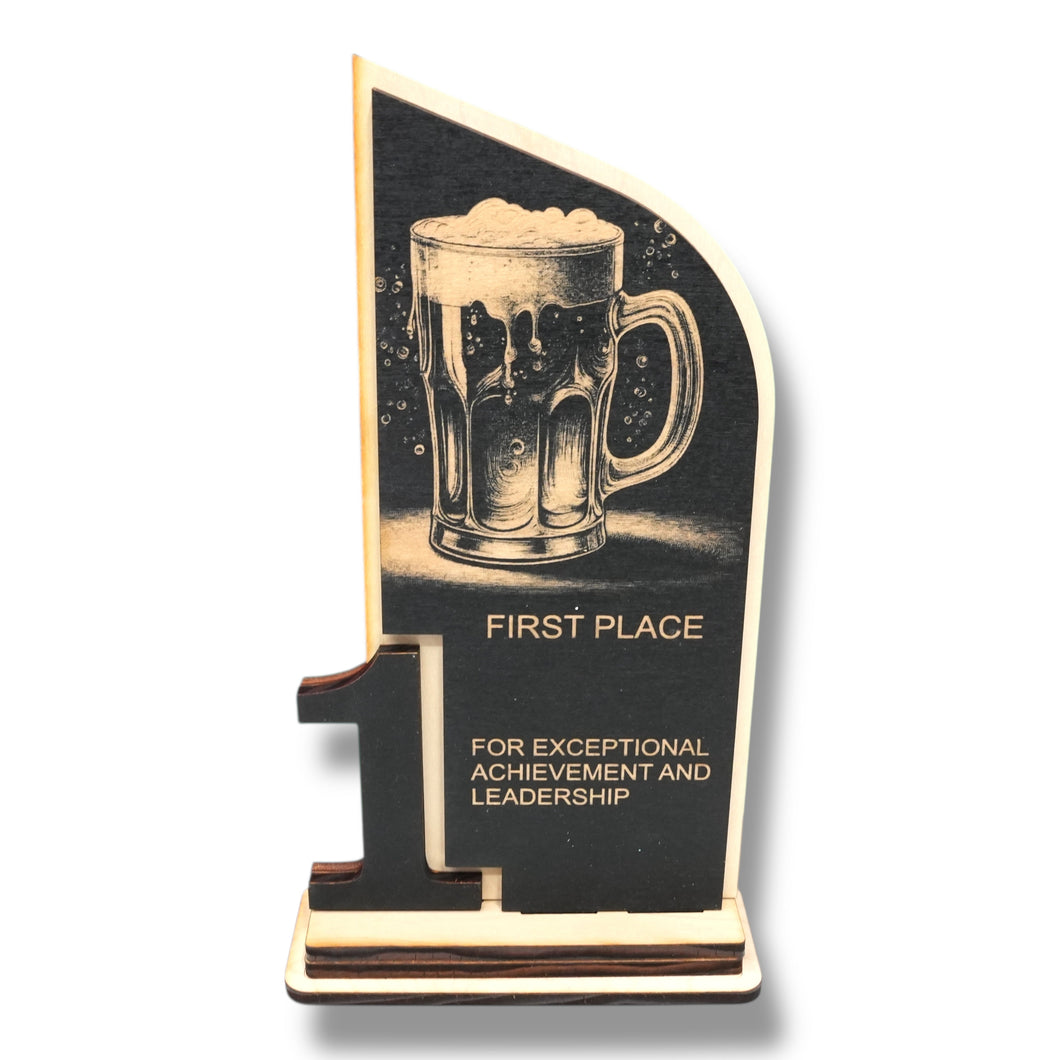 Trophy Award - CUSTOM - Beer - 1st 2nd 3rd Place - 9x5 Inches
