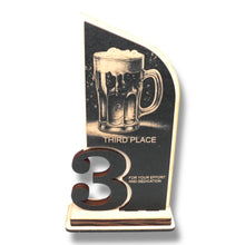 Load image into Gallery viewer, Trophy Award - CUSTOM - Beer - 1st 2nd 3rd Place - 9x5 Inches