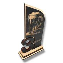 Load image into Gallery viewer, Trophy Award - CUSTOM - Beer - 1st 2nd 3rd Place - 9x5 Inches