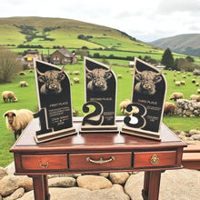 Load image into Gallery viewer, Trophy Award - PERSONALIZED - Highland Cow - 1st 2nd 3rd Place - 9x5 Inches