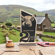 Load image into Gallery viewer, Trophy Award - PERSONALIZED - Highland Cow - 1st 2nd 3rd Place - 9x5 Inches