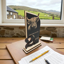 Load image into Gallery viewer, Trophy Award - CUSTOM - Highland Cow - 1st 2nd 3rd Place - 9x5 Inches