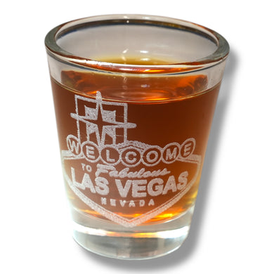 2oz Welcome to Las Vegas Shotglass LASER