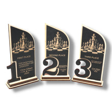 Load image into Gallery viewer, Trophy Award - PERSONALIZED - Chess - 1st 2nd 3rd Place - 9x5 Inches