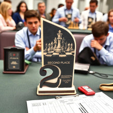 Load image into Gallery viewer, Trophy Award - PERSONALIZED - Chess - 1st 2nd 3rd Place - 9x5 Inches