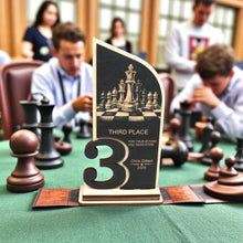 Load image into Gallery viewer, Trophy Award - PERSONALIZED - Chess - 1st 2nd 3rd Place - 9x5 Inches