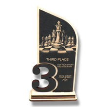 Load image into Gallery viewer, Trophy Award - PERSONALIZED - Chess - 1st 2nd 3rd Place - 9x5 Inches