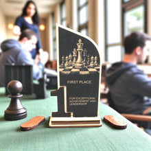 Load image into Gallery viewer, Trophy Award - CUSTOM - Chess - 1st 2nd 3rd Place - 9x5 Inches