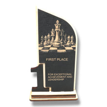 Load image into Gallery viewer, Trophy Award - CUSTOM - Chess - 1st 2nd 3rd Place - 9x5 Inches
