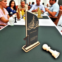 Load image into Gallery viewer, Trophy Award - CUSTOM - Chess - 1st 2nd 3rd Place - 9x5 Inches
