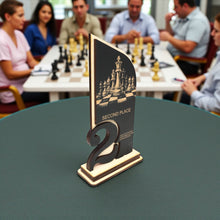 Load image into Gallery viewer, Trophy Award - CUSTOM - Chess - 1st 2nd 3rd Place - 9x5 Inches