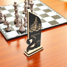 Load image into Gallery viewer, Trophy Award - CUSTOM - Chess - 1st 2nd 3rd Place - 9x5 Inches